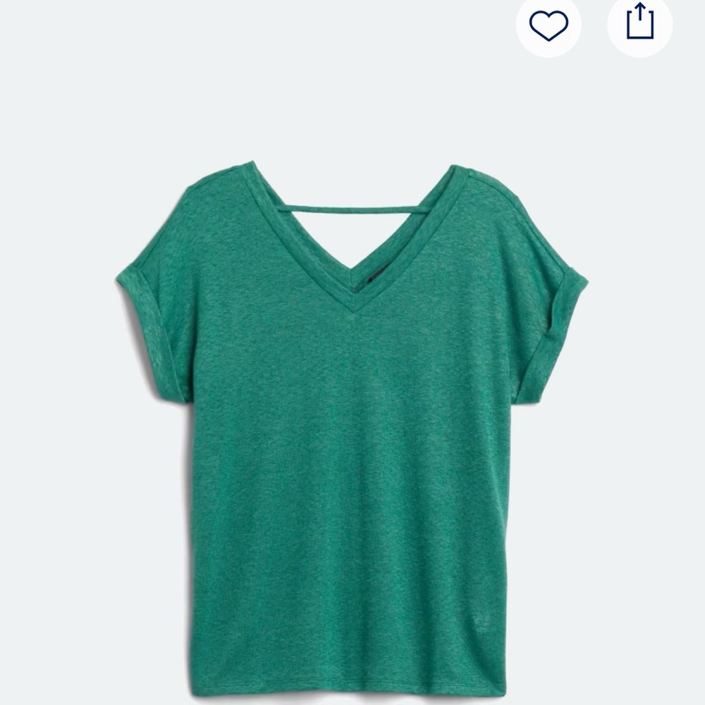 Bobeau Teal V-Neck Short Sleeve Tee